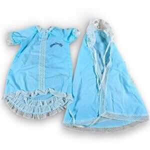 Coleco Cabbage Patch Kids Night Gown Christening Wrap Blanket Blue Vintage 80s